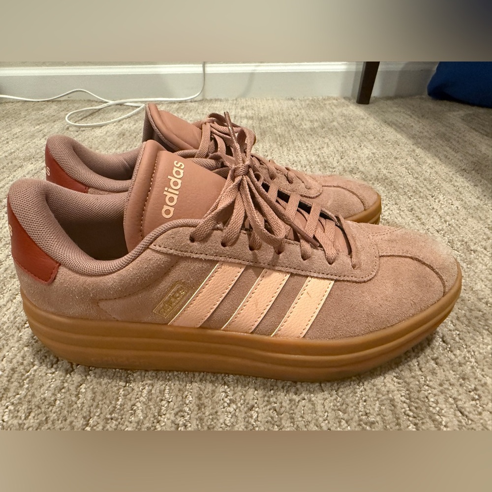 adidas Women's Vl Court Bold Sneakers Warm Clay/Powder Coral/Gum Size 9